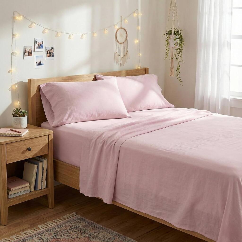 Aeropostale Premium All Season Microfiber Pink Sheet Set