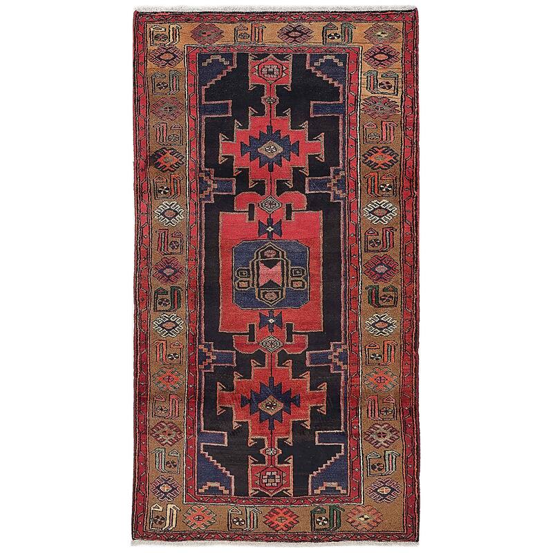 ECARPETGALLERY Hand-knotted Konya Anatolian Black, Red Wool Rug - 4'1 x 7'9