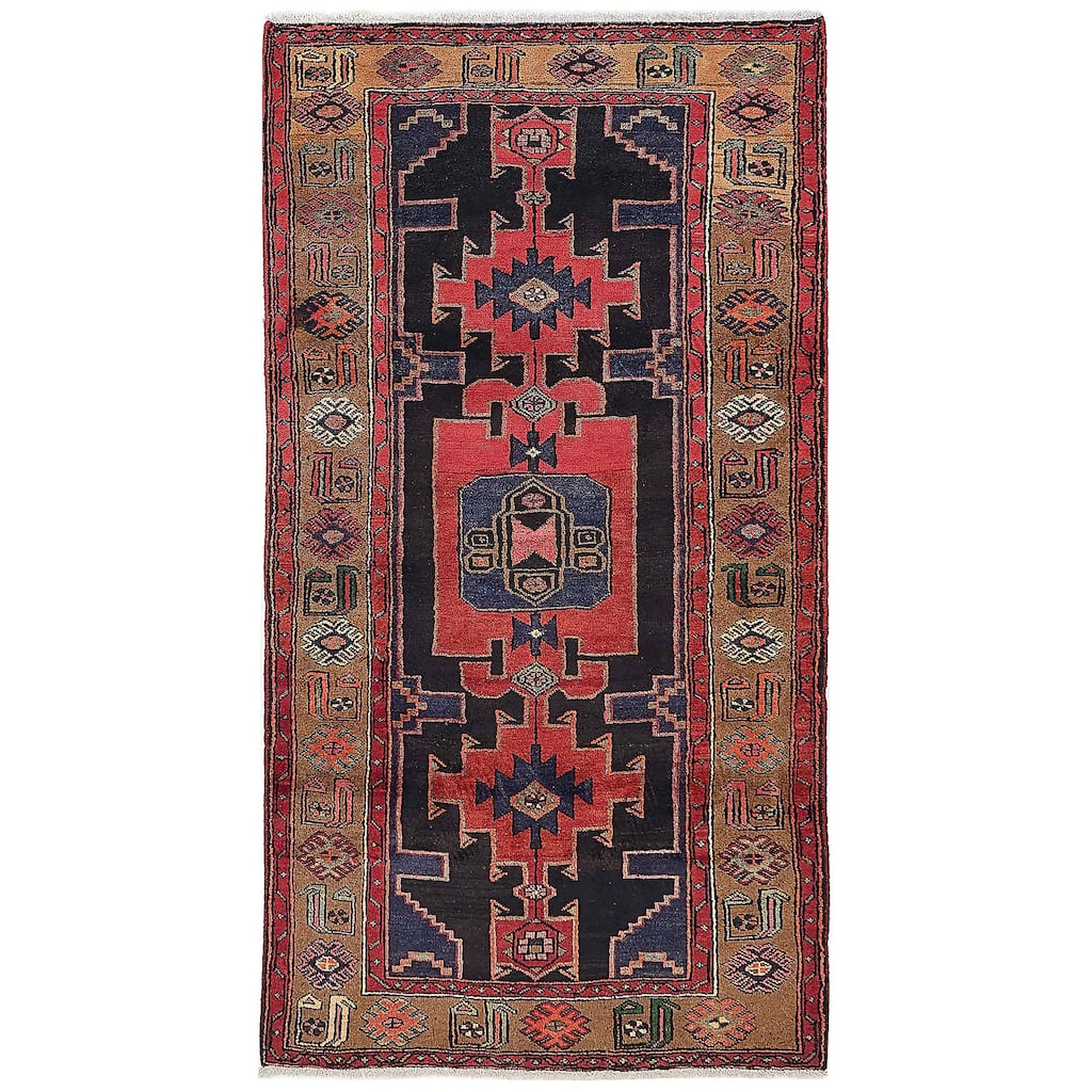 ECARPETGALLERY Hand-knotted Konya Anatolian Black, Red Wool Rug - 4'1 x 7'9