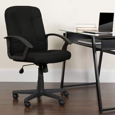 Mid-Back Fabric Executive Swivel Office Chair with Nylon Arms