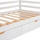 preview thumbnail 13 of 18, White Twin Size Solid Wood House Bed with Two Drawers, Roof and Wardrobe for Kids, Boys and Girls, Bedroom