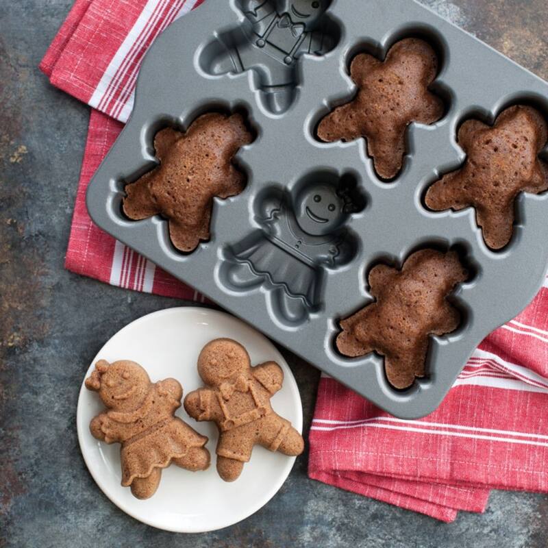 Nordic Ware Gingerbread Kids Cakelet Pan - Silver