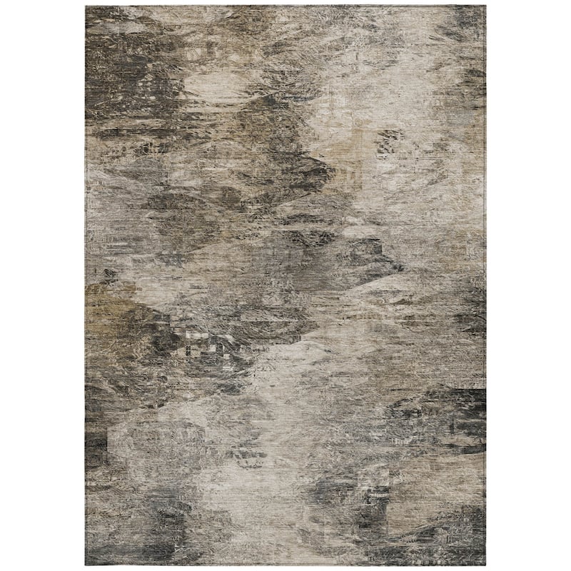 HomeRoots Abstract Transitional Rectangle Outdoor Rug