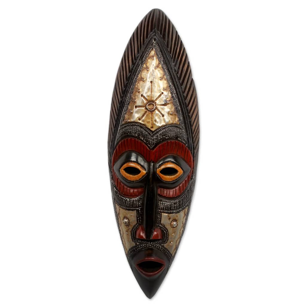 Handmade Star Deity Akan Wood Mask (Ghana)