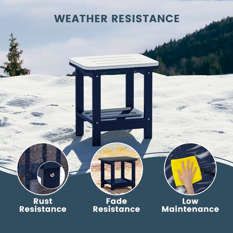 Brighton Outdoor Poly Two Shelf Side Table