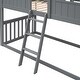 preview thumbnail 24 of 24, Playhouse Style Kids Bunk Bed with Fence, Twin Over Twin House Bed with Roof, Window, Ladder and Solid Pine Wood Frame