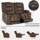 preview thumbnail 5 of 58, MCombo Power Reclining Loveseat Sofa with Heat and Massage, Fabric PR648