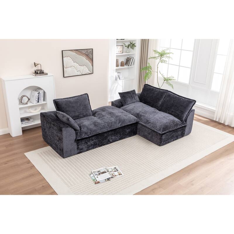 103" L-Shaped Cloud Sectional Sofa with Chaise, Upholstered Boneless Couches for Living Room, Modern Modular Chenille Sofa