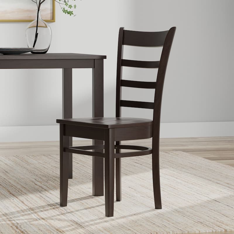 5-Piece Dining Set, 48" Rectangle Wood Table and Slat Back Chairs