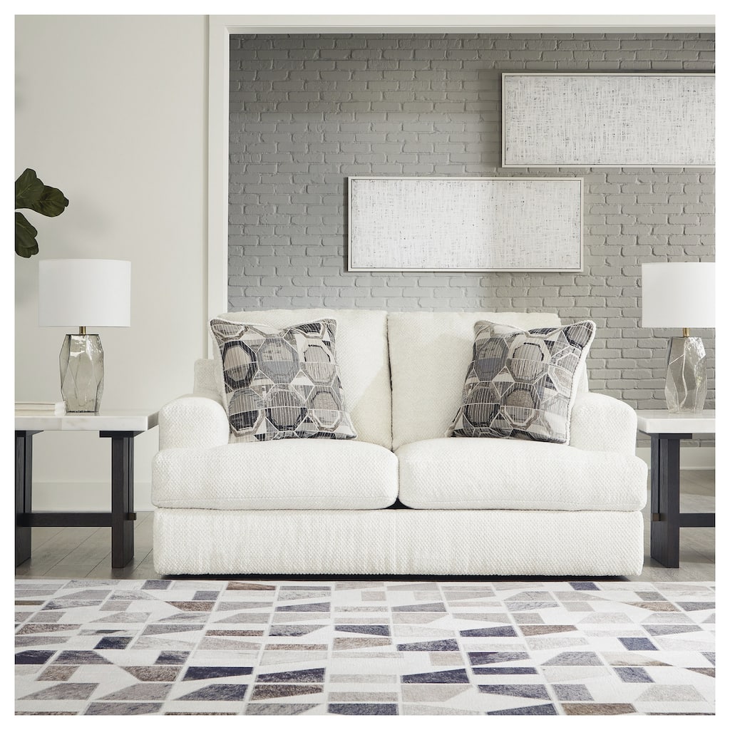 Signature Design by Ashley Karinne White Loveseat - 70"W x 41"D x 39"H