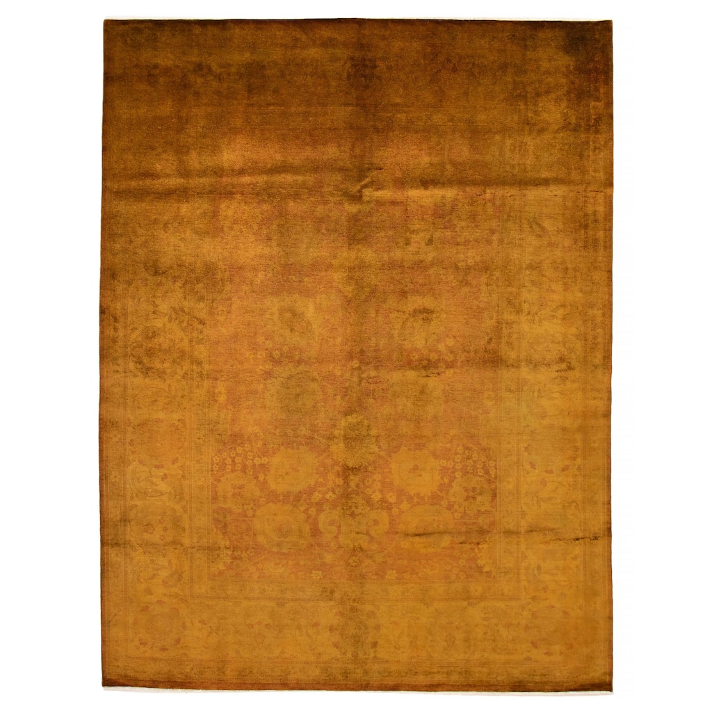 ECARPETGALLERY Hand-knotted Vibrance Brown, Olive Wool Rug - 9'0 x 11'9