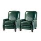 preview thumbnail 55 of 96, Gladis Modern Retro Genuine Leather Recliner with Nailhead Trim Set of 2 by HULALA HOME
