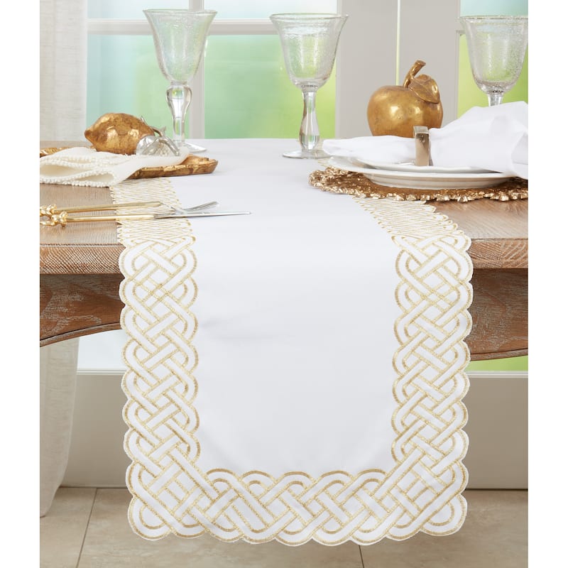 Braid Embroidered Design Table Runner