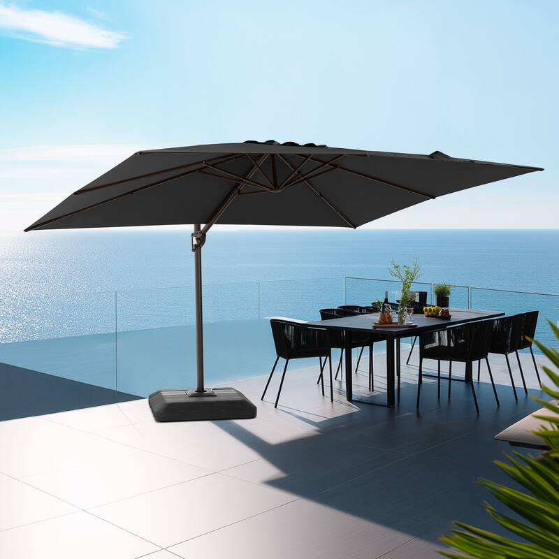 Pellebant Outdoor Patio 9 FT x 11.5 FT Cantilever-Offset Umbrella with Premium Base