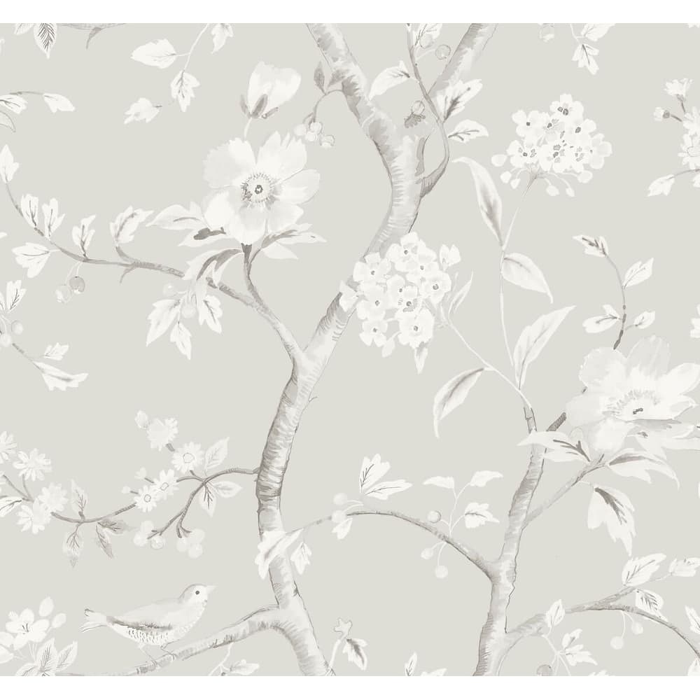 Seabrook Designs Lillian August Southport Floral Trail Unpasted Wallpaper