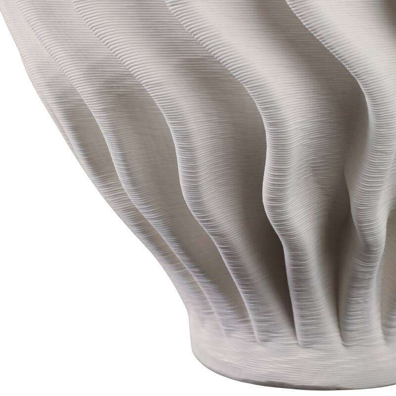 Porcelain Sculptural Vase with Textured Wave Design Modern Form