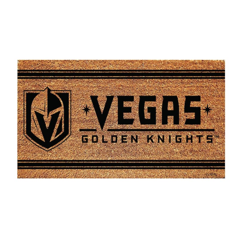 Vegas Golden Knights Monochrome Indoor/Outdoor Coir Door Mat - 28" x 16"