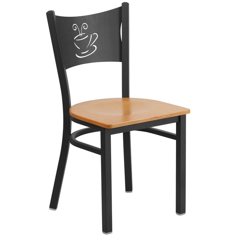 2 Pack Coffee Back Metal Restaurant Chair - 17.25"W x 20"D x 33.25"H