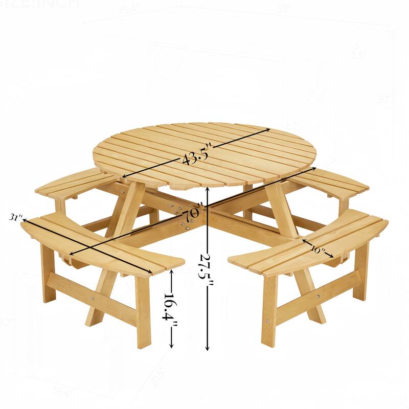 Outdoor Picnic Table Set with Multiple Features for All Seasons