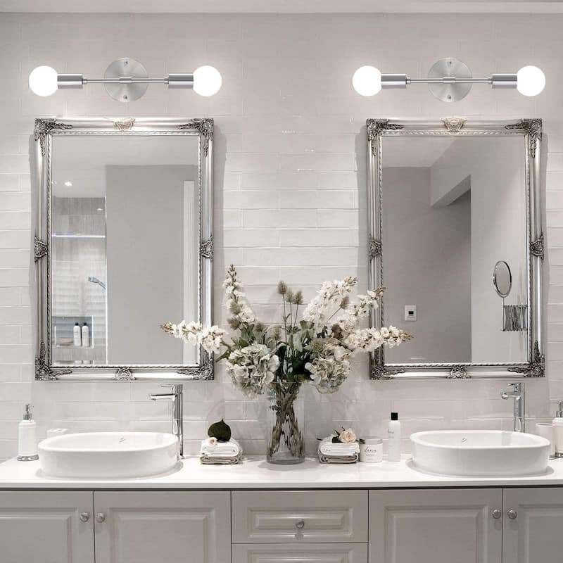 Set of 2 Modern Wall Lights, Farmhouse 2-light Bathroom Vanity Light, Wall Sconce for Dining Room Living Room Bedroom