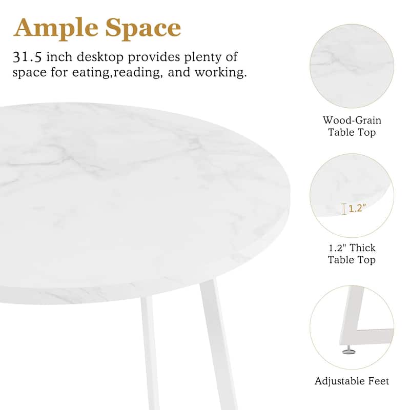 Javlergo Modern 3-Piece Dining Table Set with Round Table and 2 Chairs
