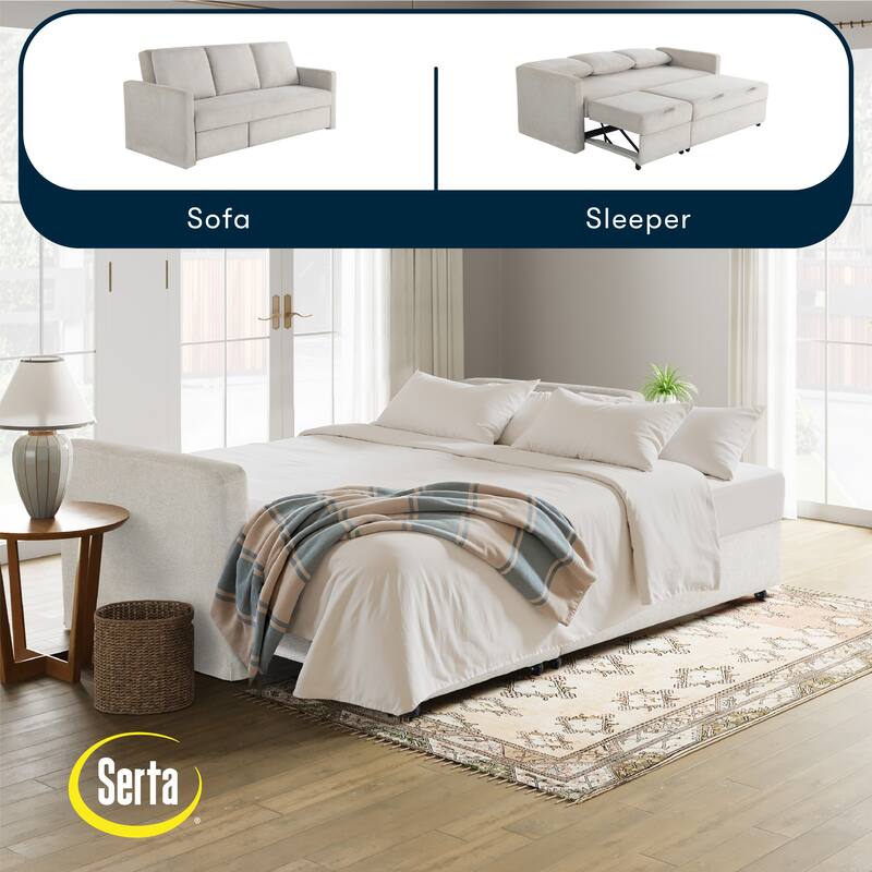 Serta Mia Convertible Sofa in Woven Polyester Fabric