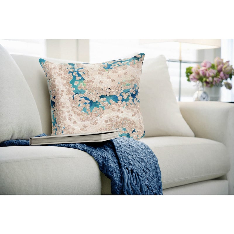 Liora Manne Visions III Elements Indoor/Outdoor Pillow Cool 20" Square - Accent - 20" x 20" - Polyester - Blue
