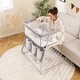 preview thumbnail 3 of 7, Gray Metal Fabric Mesh Baby Bassinet Bedside Sleeper with Adjustable Height and Storage Pockets - 37" x 27.5"