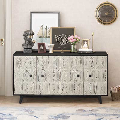 59.84" 4 Doors Vintage Sideboard ,Freestanding Sideboard