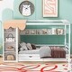 preview thumbnail 12 of 25, Wooden Twin Size Semi-enclosed House Daybed Frame with Built-in wardrobe(with Curtain), Side Compartments, Drawers and Shelves
