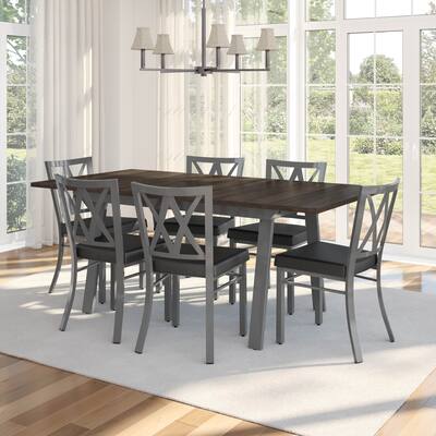 Amisco Drift Extendable Dining Table and Washington Chairs Dining Set