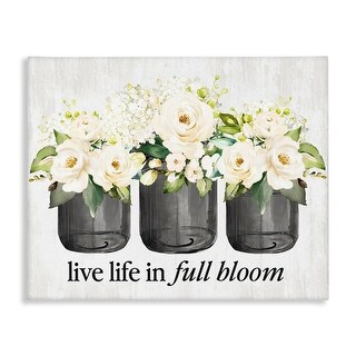 Stupell Life In Full Bloom Rustic Canvas Wall Art Design by Lettered ...