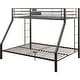 preview thumbnail 2 of 6, Twin XL/Queen Size Modern Relax Style Metal Bunk Bed with Slat System and Guard-Rail and Two built-in side ladders