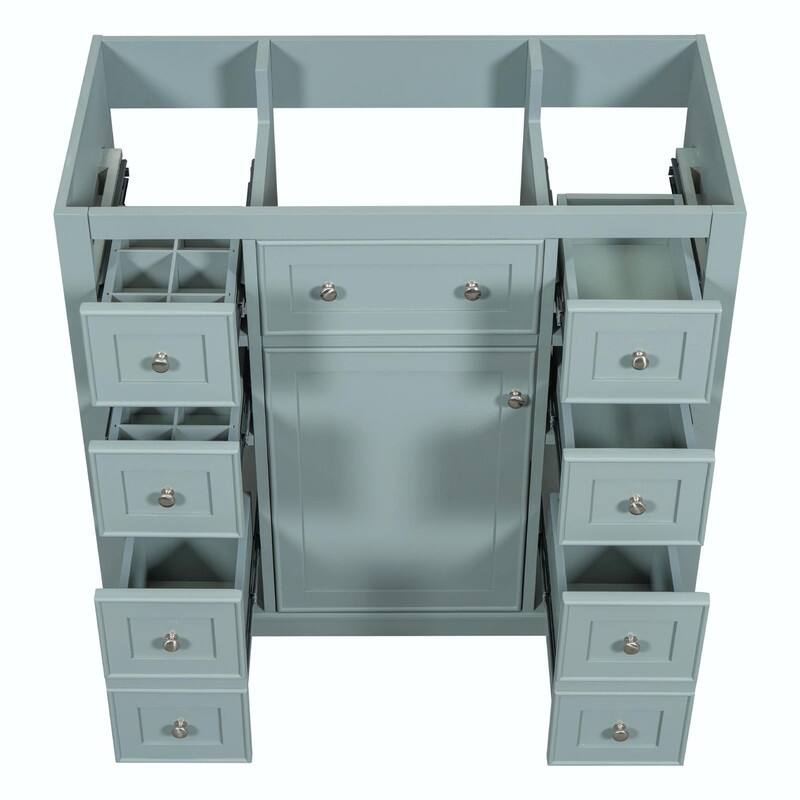 36" Bathroom Vanity with Sink Combo: Cabinet, Six Drawers