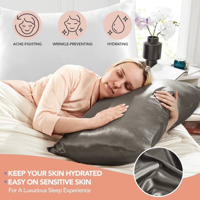 Deconovo 100% Pure Mulberry Silk Pillowcase With 22 Momme 6A High Grade Fibers