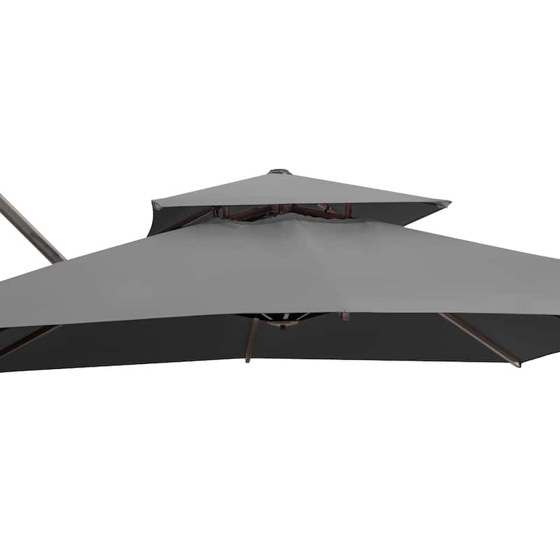 Pellebant 10 ft Double Top Patio Cantilever Umbrella with Base