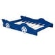preview thumbnail 10 of 9, Full Size Race Car-Shaped Platform Bed With Wheels,Blue
