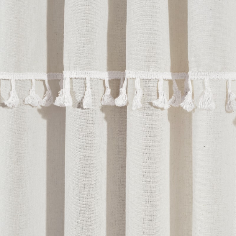 Lush Decor Ivy Tassel Faux Linen Window Curtain Panel Pair - 84" x 52"