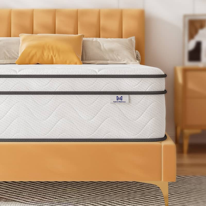 10" Spring Hybrid Mattress in a Box, Pocket Springs, Isolation Motion, Back Pain Relief, CertiPUR-US