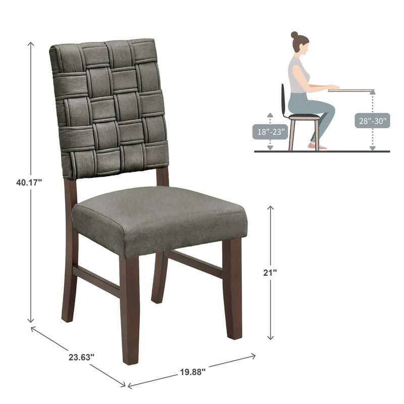 Orlo Walnut Finish Woven Back Dining Chairs (Set of 2) by iNSPIRE Q Modern