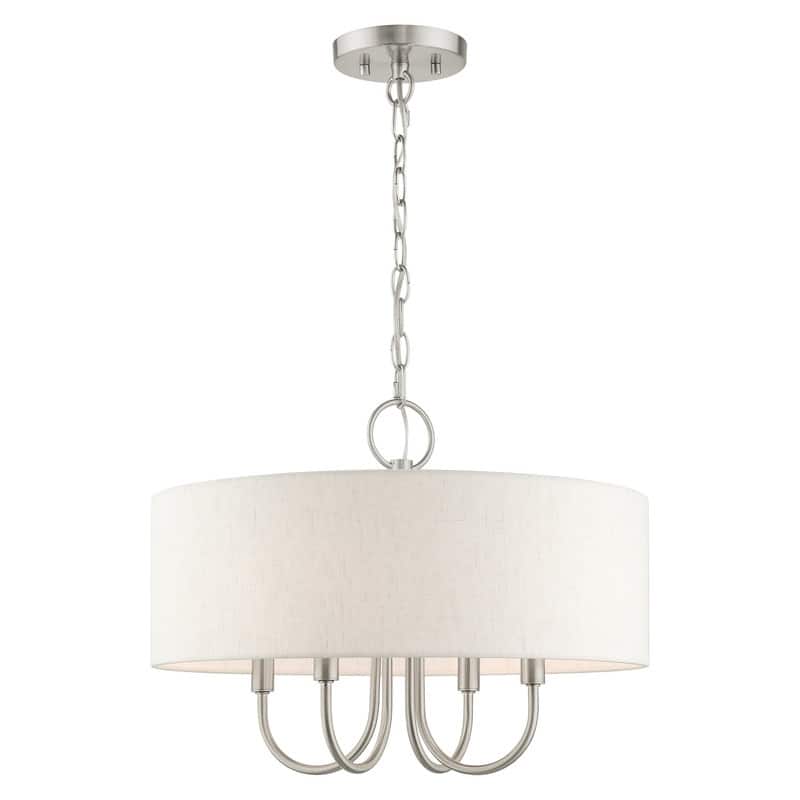 Livex Lighting 4-light Brushed Nickel Pendant Chandelier, 49804-91 - 18"W x 13.625"H