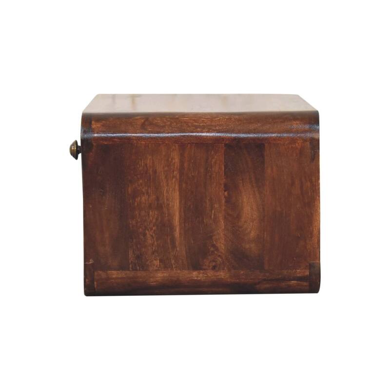 Solid Wood Curved California Walnut Wall-Mounted Bedside