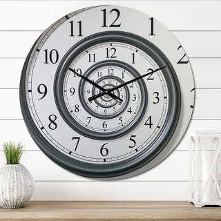 Designart 'Time Spiral Analog Wall' Oversized Contemporary Wall Clock