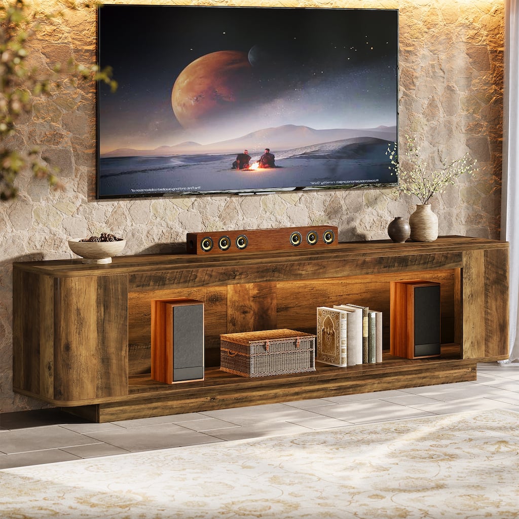 TV Stand Entertainment Center with LED Light Strip for Living Room