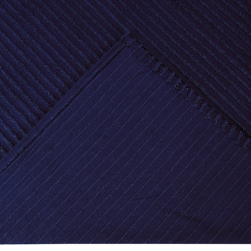 Better Trends Jullian Solid Stripes Design Bedspread 100% Cotton Tufted Chenille