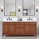 preview thumbnail 2 of 33, Avanity Madison 72 in. Double Sink Bathroom Vanity with Engineered Stone Top - 73" x 22"D x 35"H Tobacco