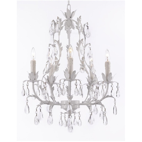White Wrought Iron Fl Crystal Chandeliers Free White Wrought Iron Fl Crystal Chandeliers