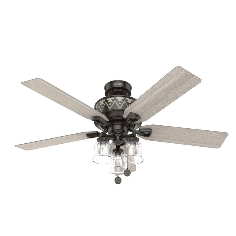 Hunter 52" Mesa Ceiling Fan with LED Light, Pull Chain - Rustic, Farmhouse, Transitional, Casual
