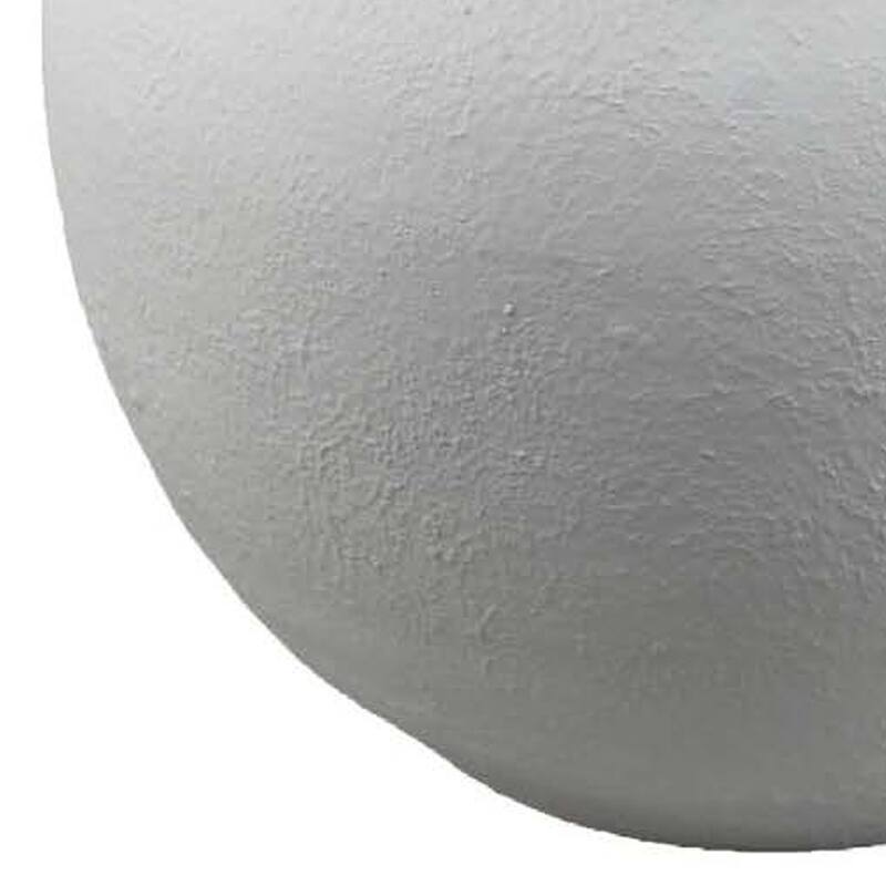 Ripo Decorative Vase, Curved Flange Details, 11 Inch White Resin