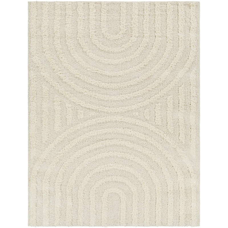Livabliss Rodos Mod Neutral Rainbow Plush Area Rug